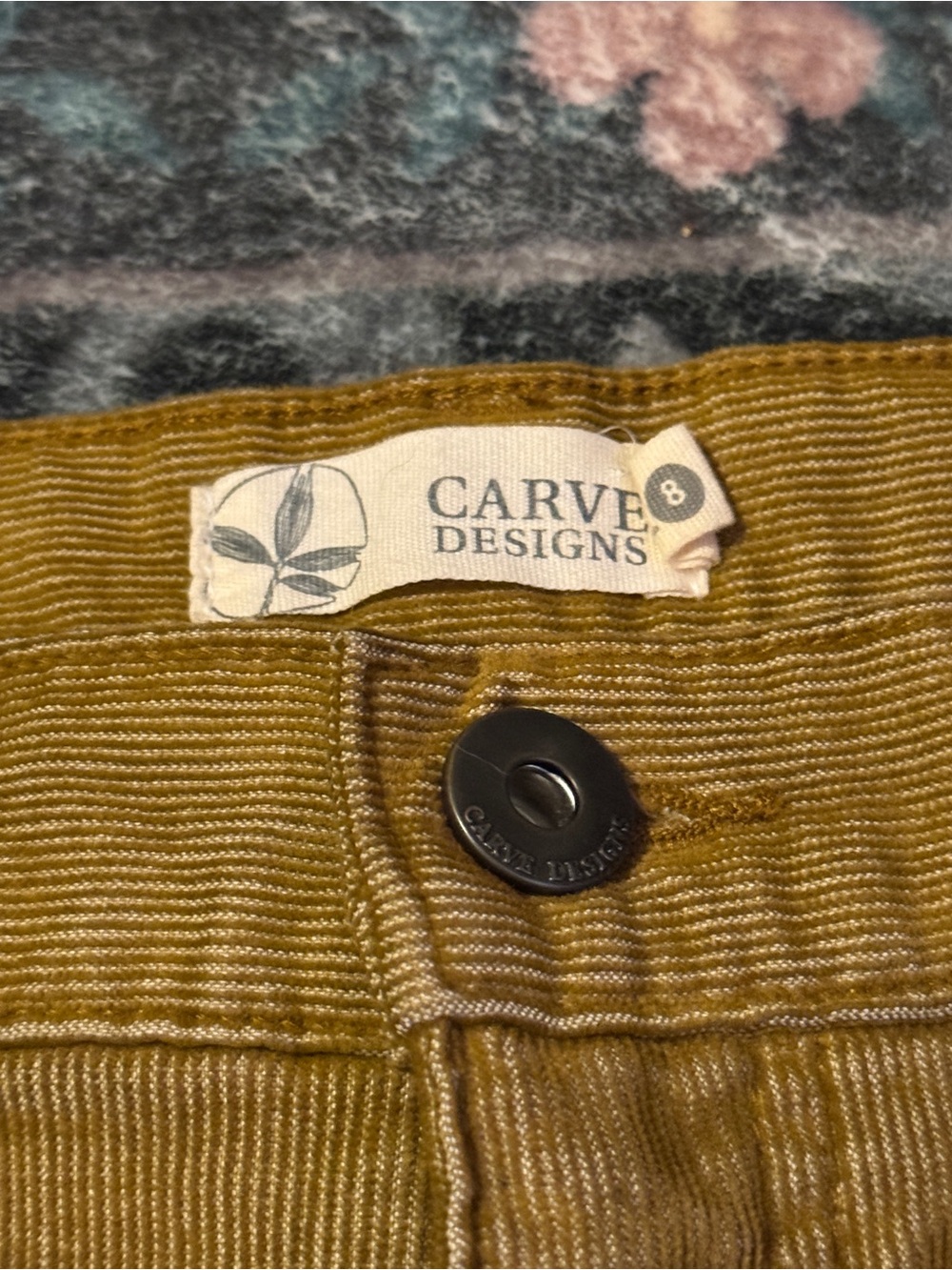 Carve Designs Mustard Corduroy Frayed-Hem Jean Shorts - Picture 2 of 5